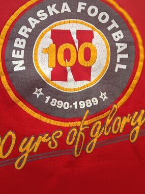 True Vintage Sweatshirt Medium Nebraska Huskers Football 100 Years Glory 1980s